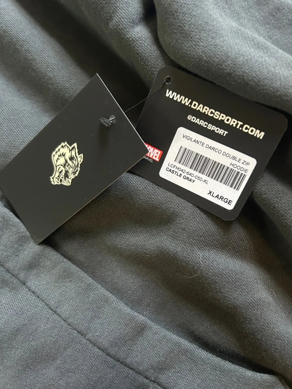 Darc Sport Dark Gray Zip-Up Hoodie Here Elite series Punisher - Picture 3 of 3